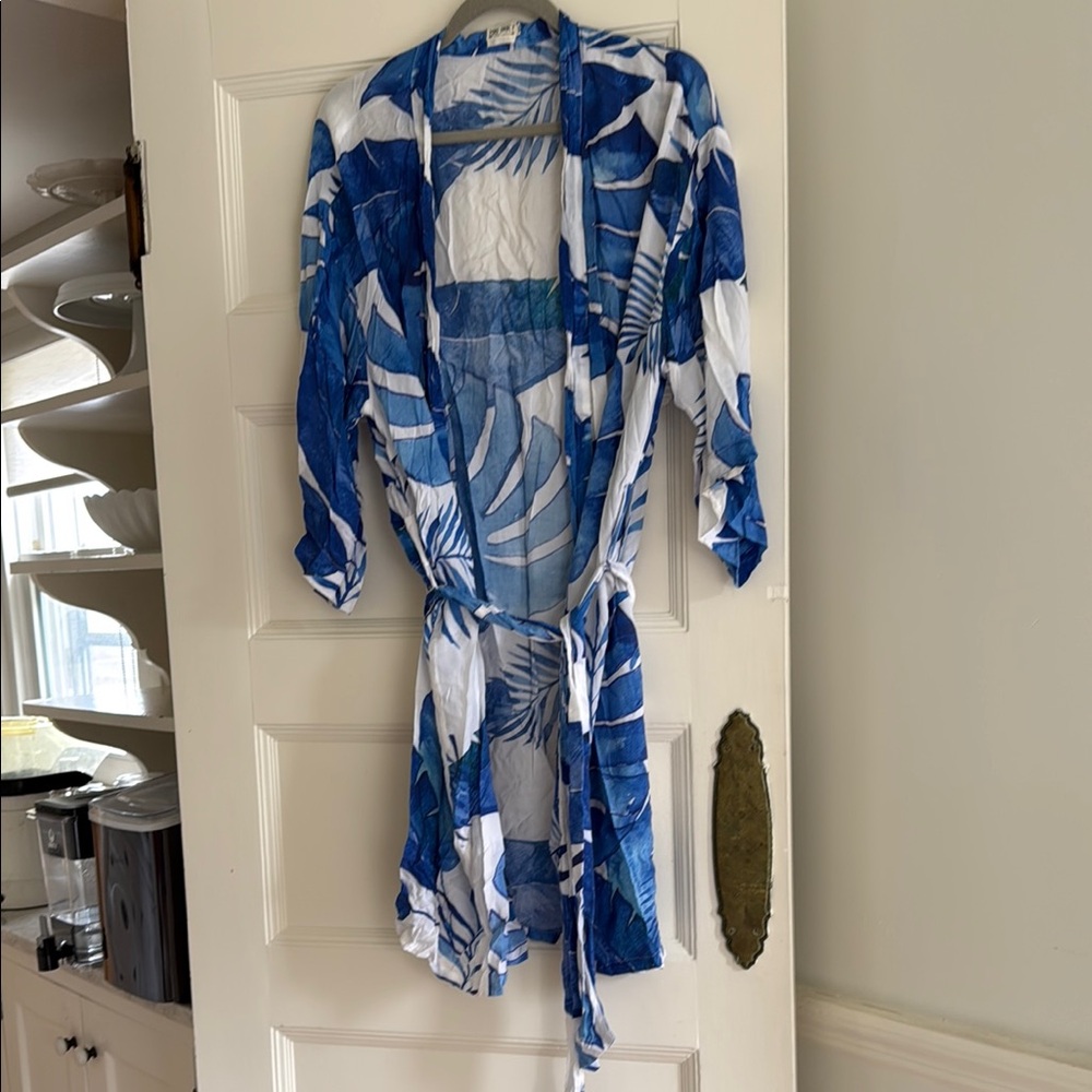 Anthropologie Blue and White Robe